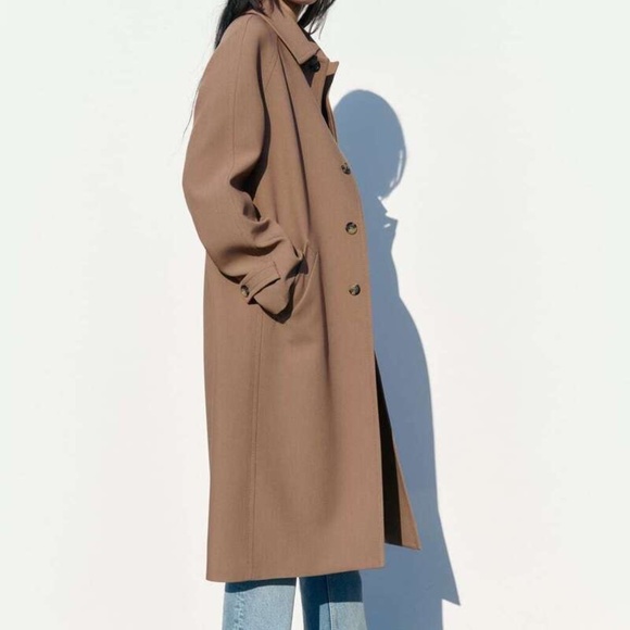 Zara Long Pocket Coat. Size Small. New With Tags! - Picture 2 of 5